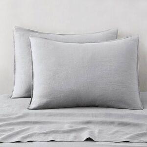 ATLINIA Linen Pillow Cases Standard Sham - 20 X 26 Inch Bed Pillow  Light Grey
